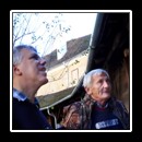 Adolf Hütter showing us the fortified church of Reussmakt (Miercurea Sibiului)