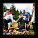 Water and fruit for the marathon runners, at the checkpoint.