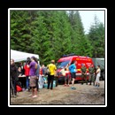 At the finish of the half-marathon, with camera team.