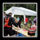 At the finish of the half-marathon.