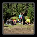 At the finish of the half-marathon.