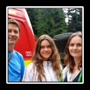 A Spanish-Romanian family from Barcelona participating in the walking event.